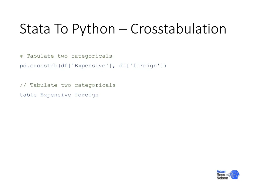 stata to python crosstabulation