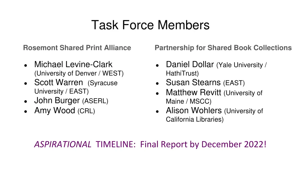 task force members