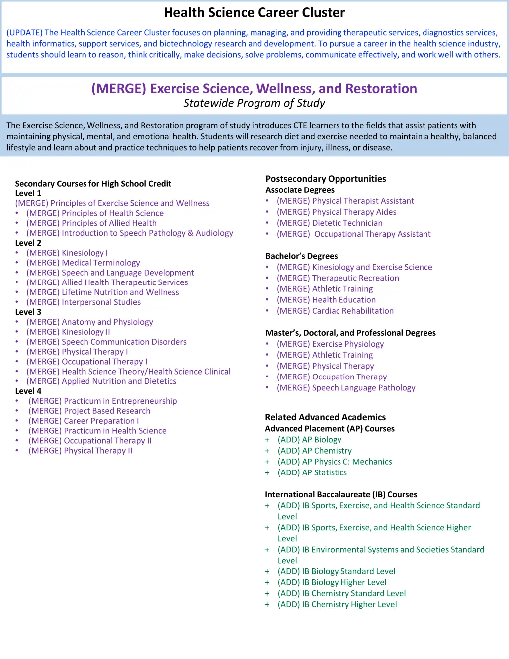 health science career cluster 2