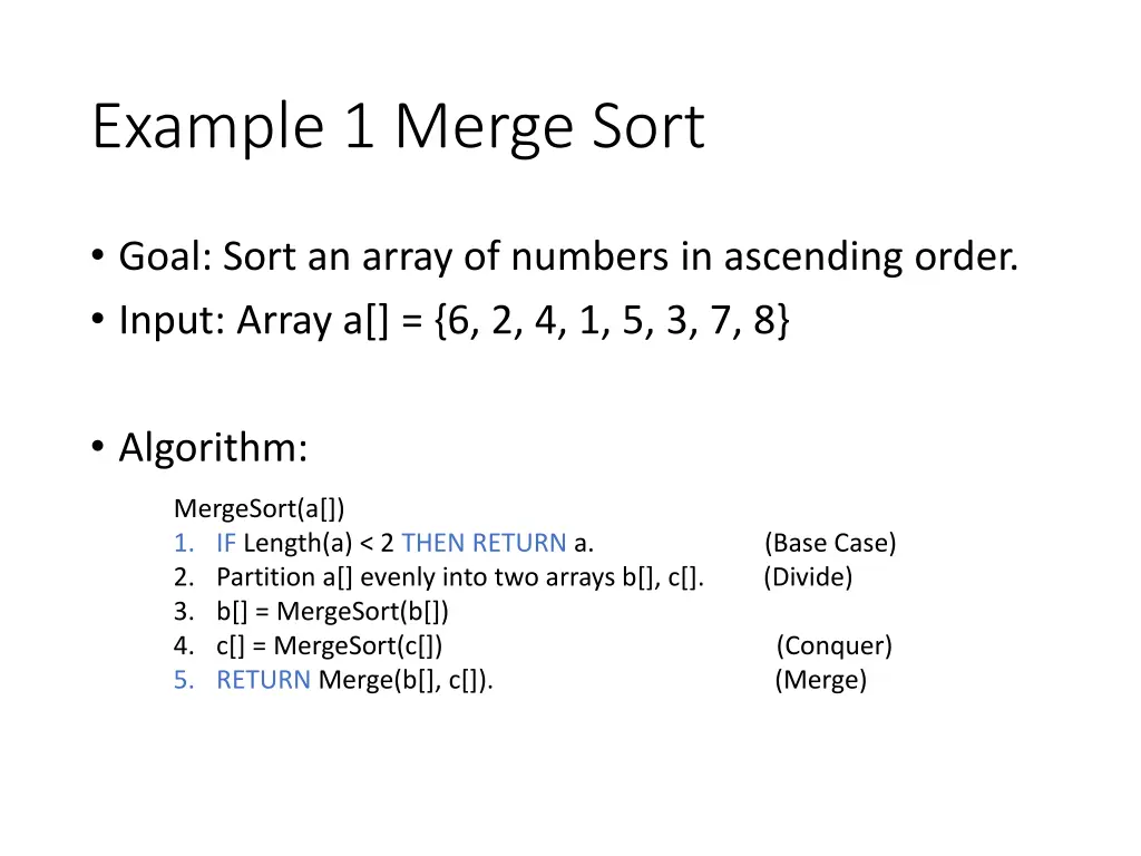 example 1 merge sort