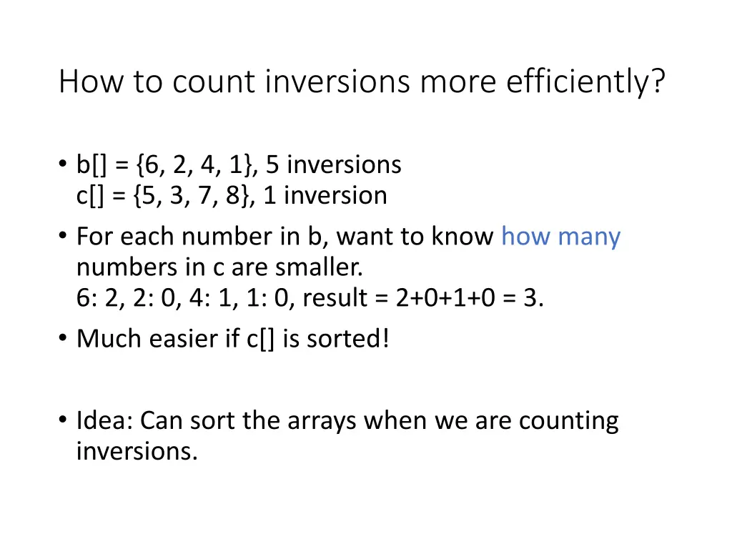 how to count inversions more efficiently