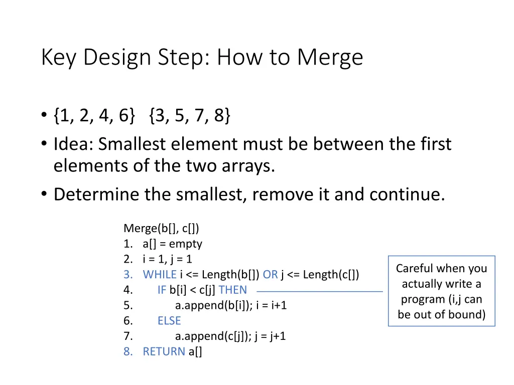 key design step how to merge