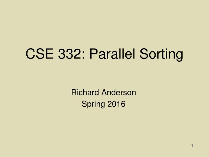 cse 332 parallel sorting