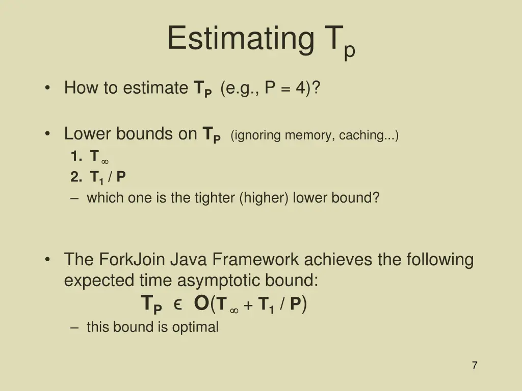 estimating t p