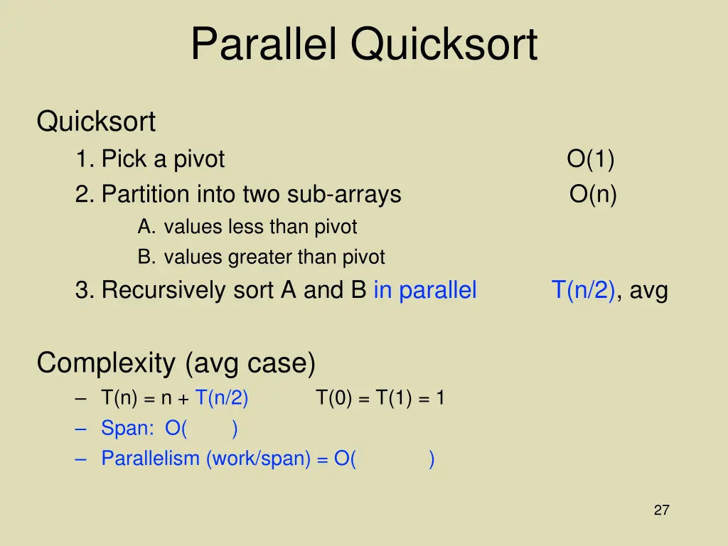 parallel quicksort