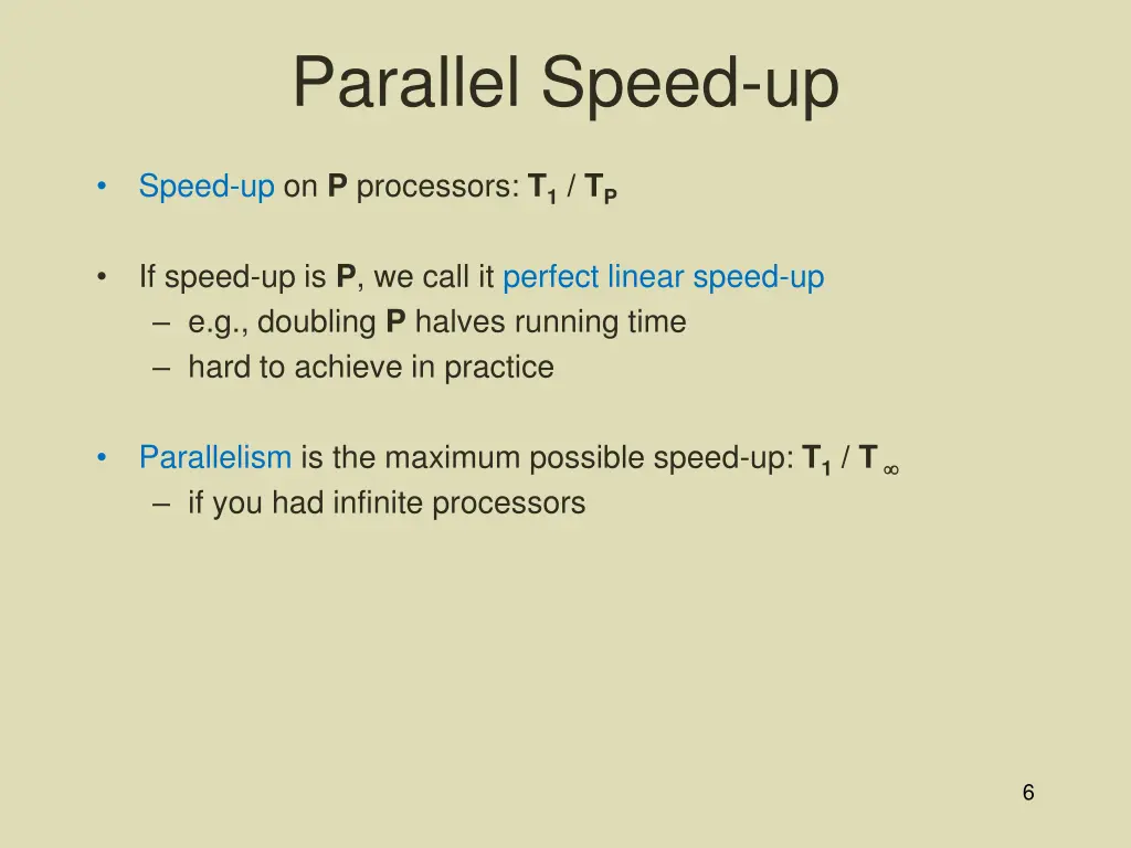 parallel speed up