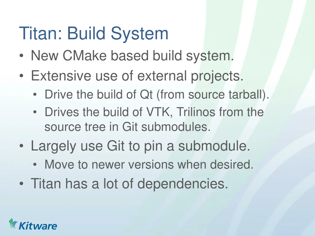 titan build system new cmake based build system