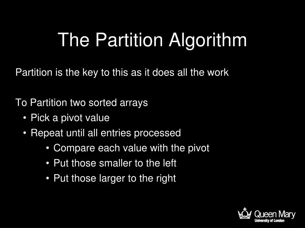 the partition algorithm