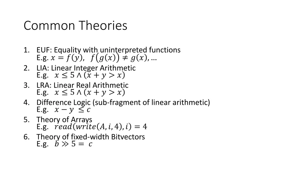 common theories