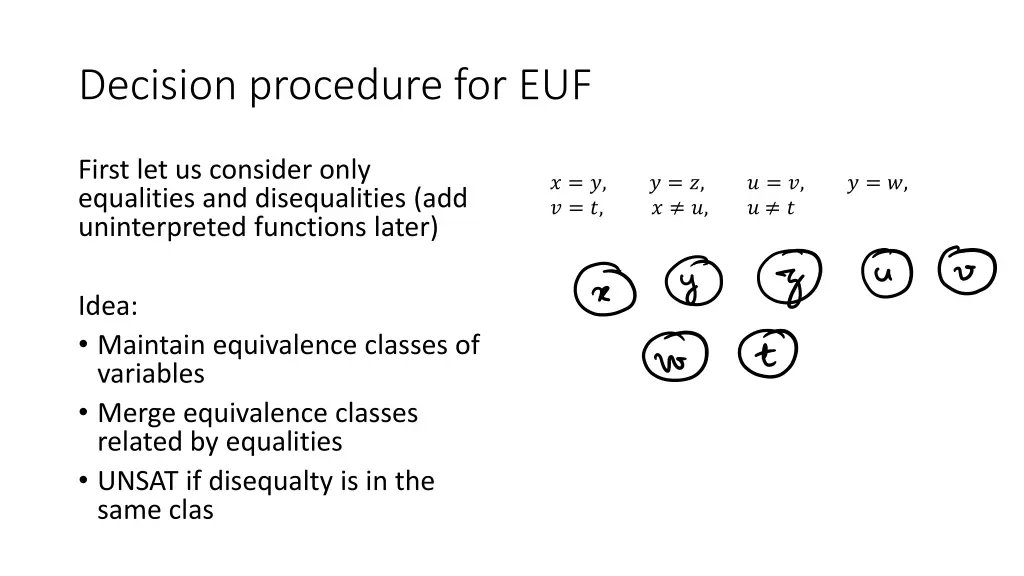 decision procedure for euf 2