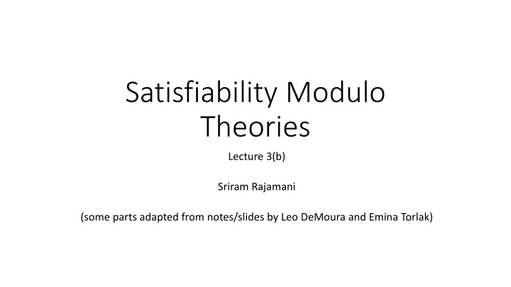 satisfiability modulo theories