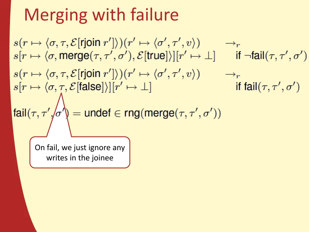 merging with failure