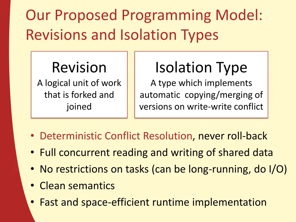 our proposed programming model revisions