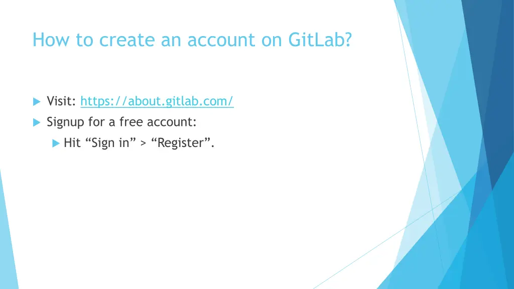 how to create an account on gitlab