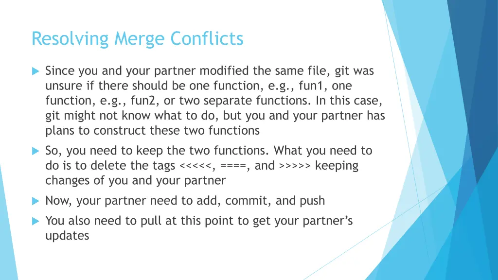 resolving merge conflicts 4