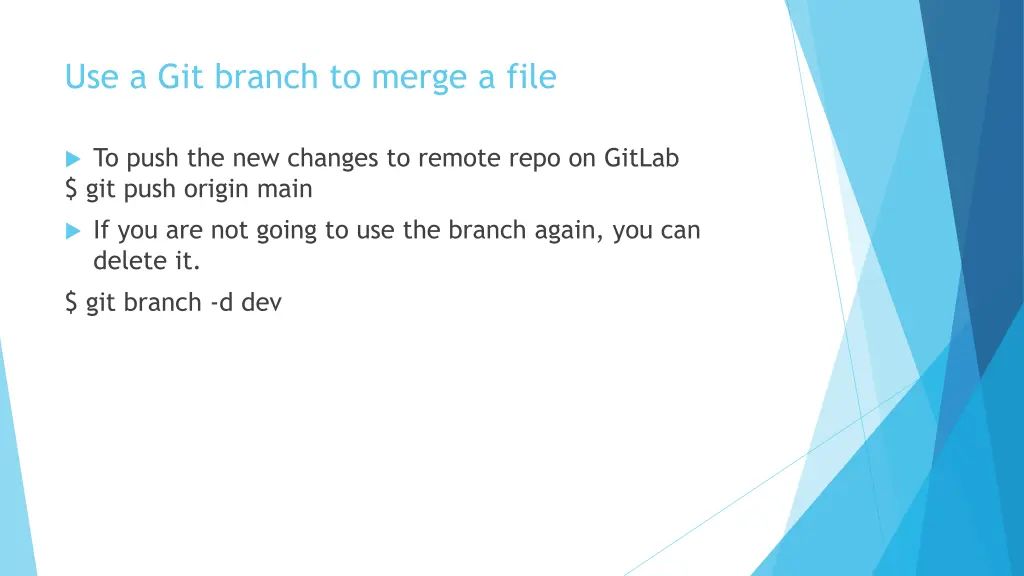 use a git branch to merge a file 4