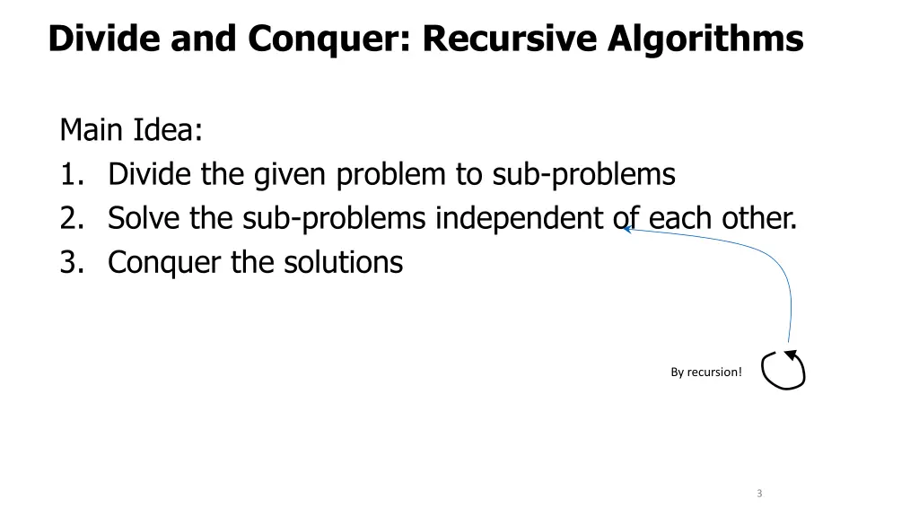 divide and conquer recursive algorithms