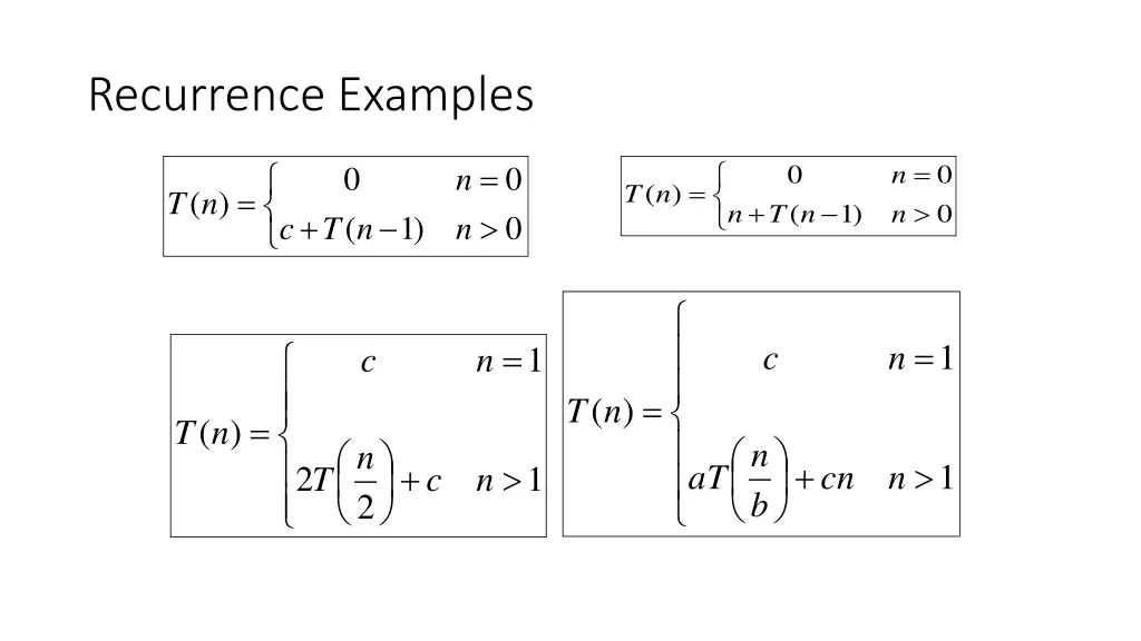 recurrence examples