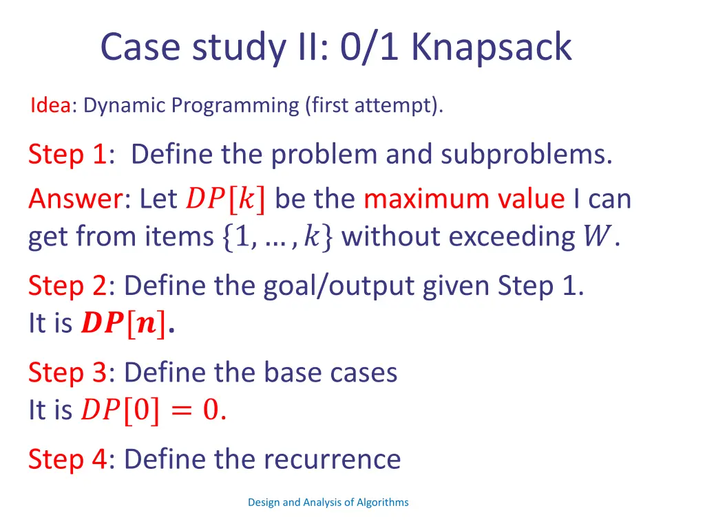 case study ii 0 1 knapsack 1