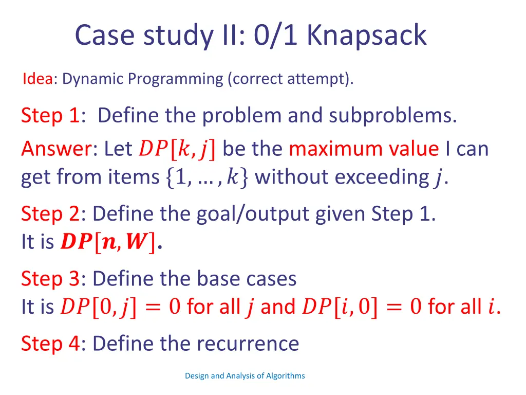 case study ii 0 1 knapsack 5