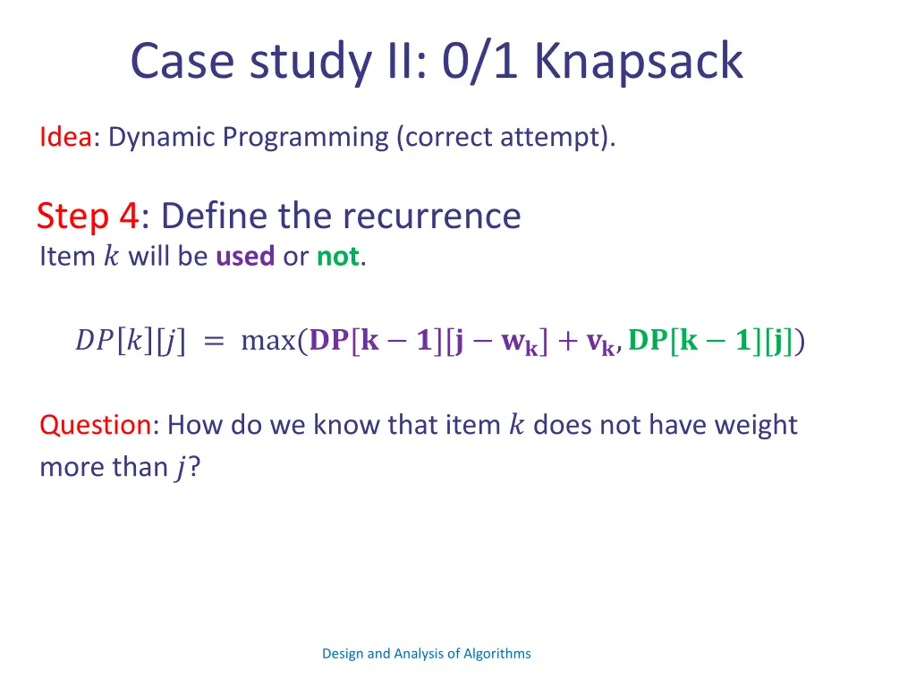 case study ii 0 1 knapsack 7