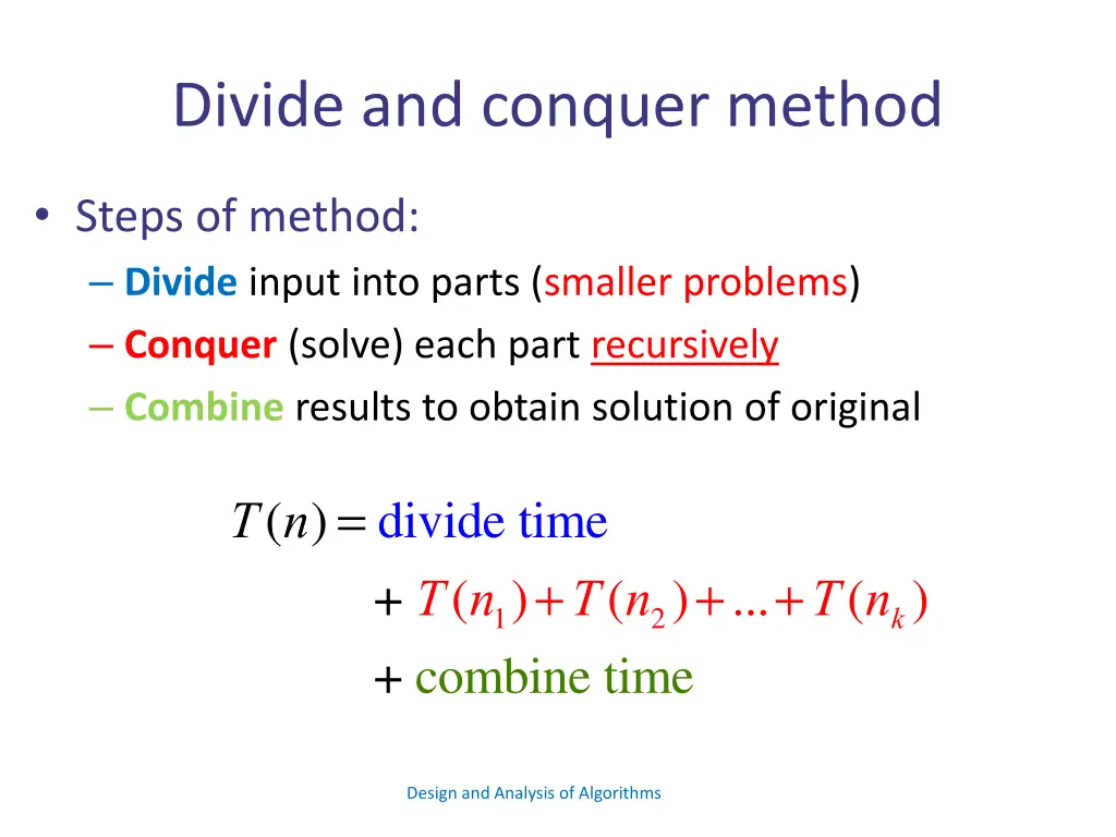 divide and conquer method