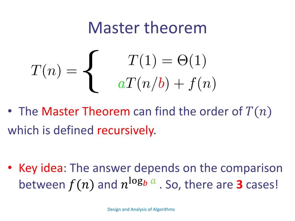 master theorem 1