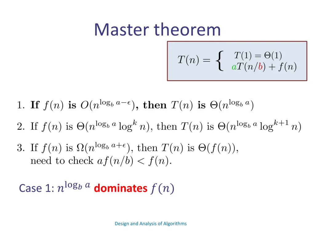 master theorem 2