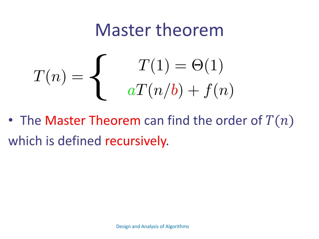 master theorem