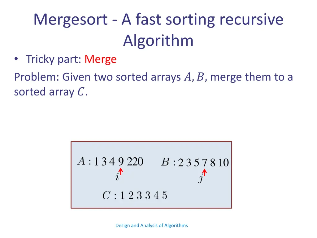 mergesort a fast sorting recursive algorithm 11