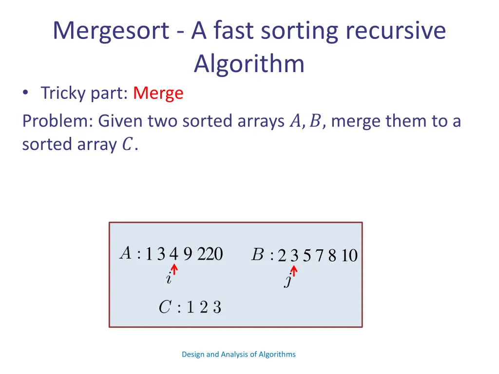 mergesort a fast sorting recursive algorithm 8