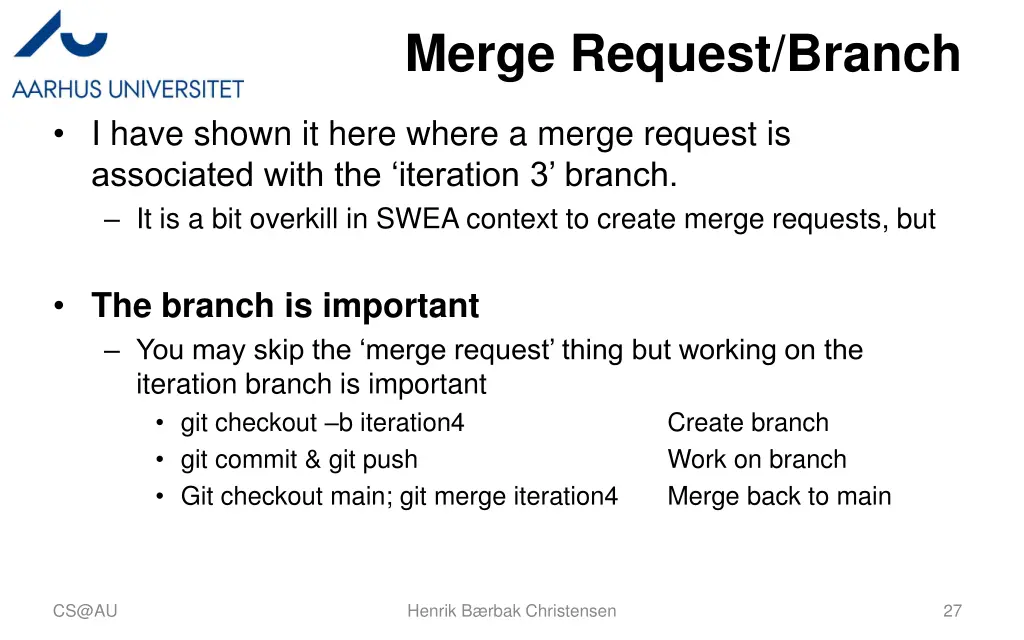 merge request branch