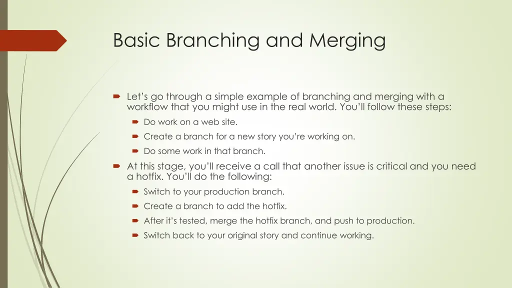 basic branching and merging