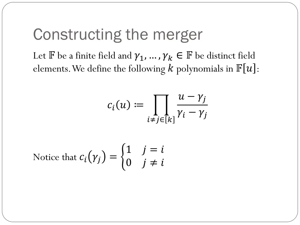 constructing the merger