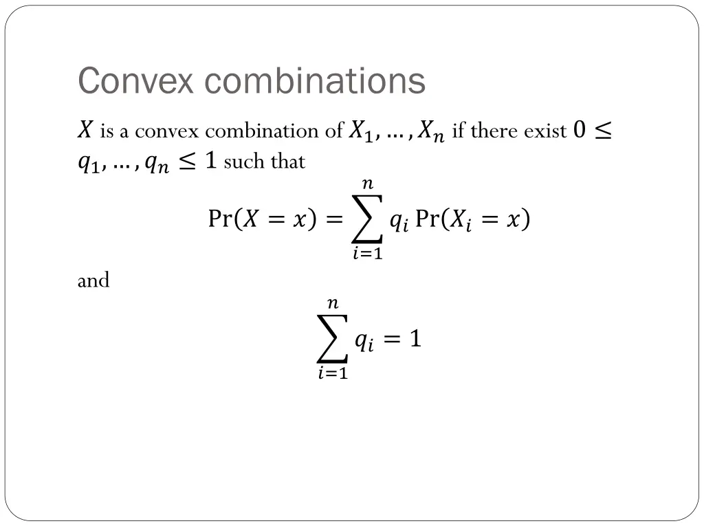 convex combinations