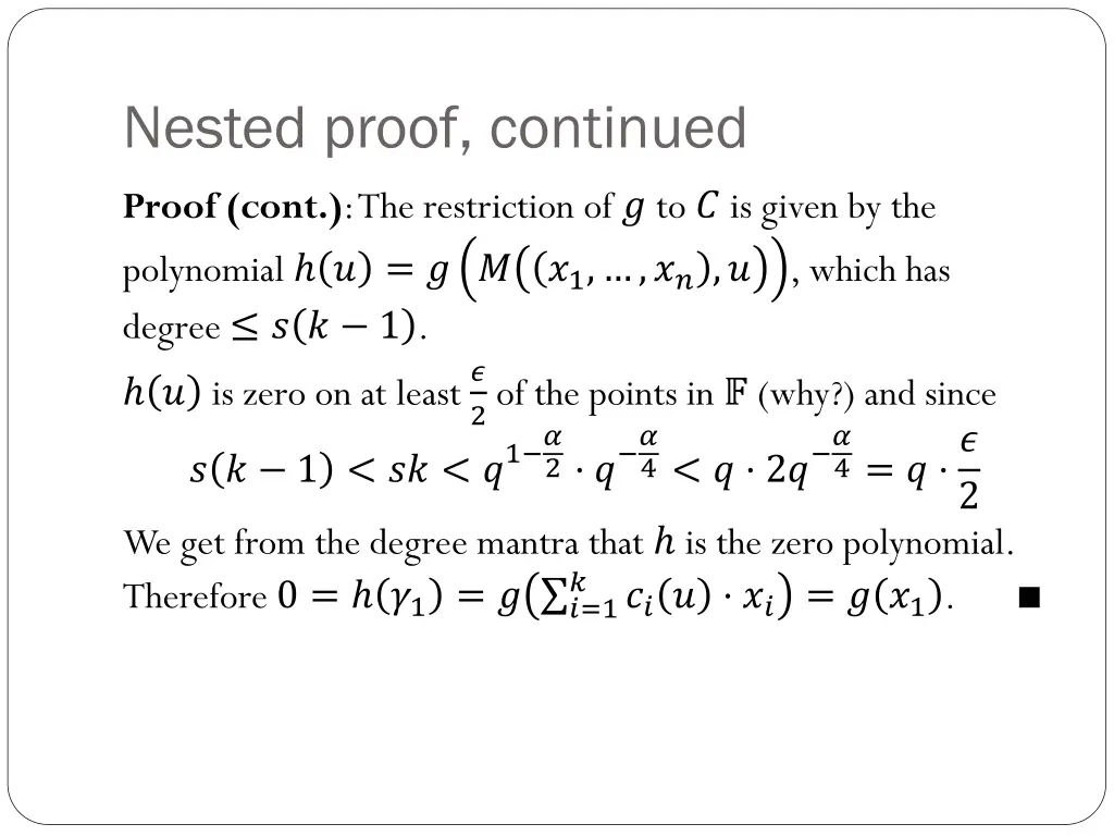 nested proof continued