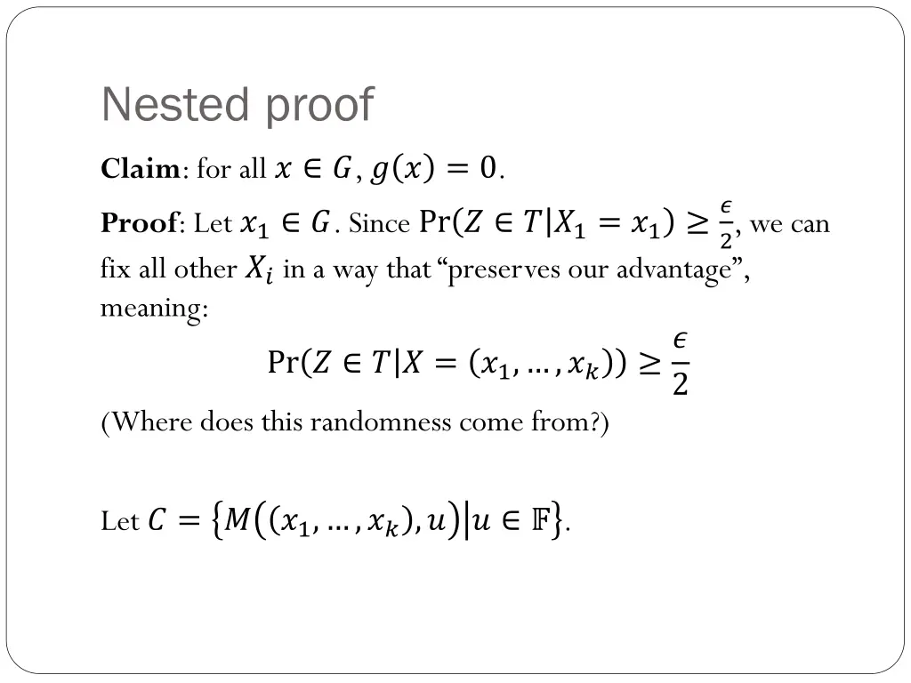 nested proof