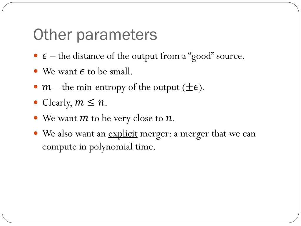 other parameters