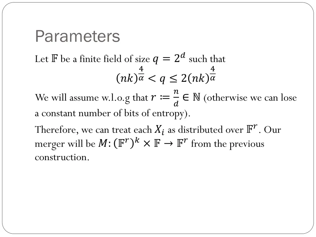 parameters