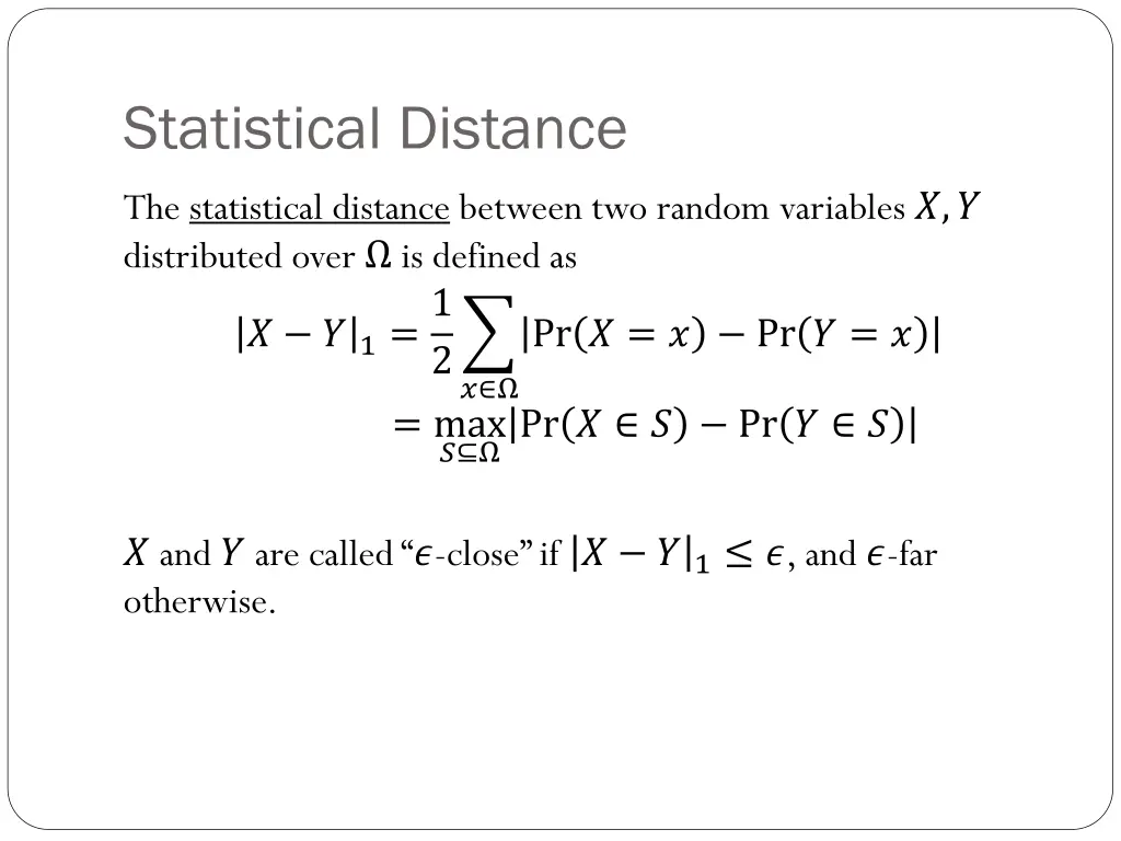 statistical distance