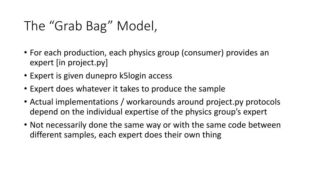 the grab bag model