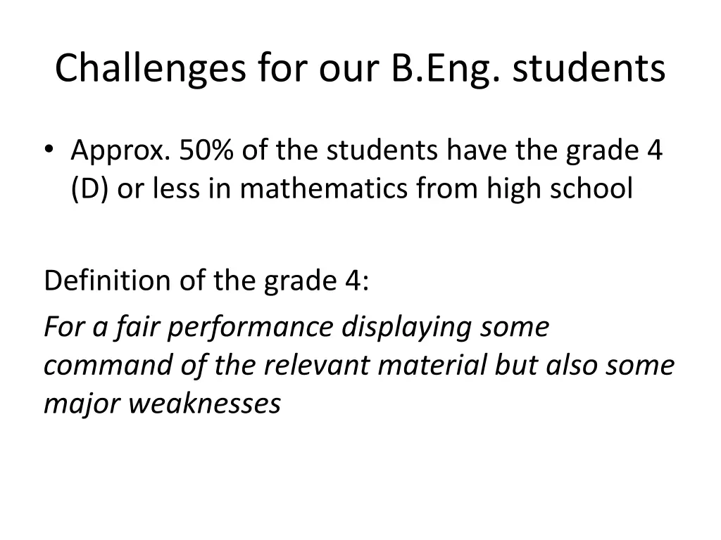 challenges for our b eng students