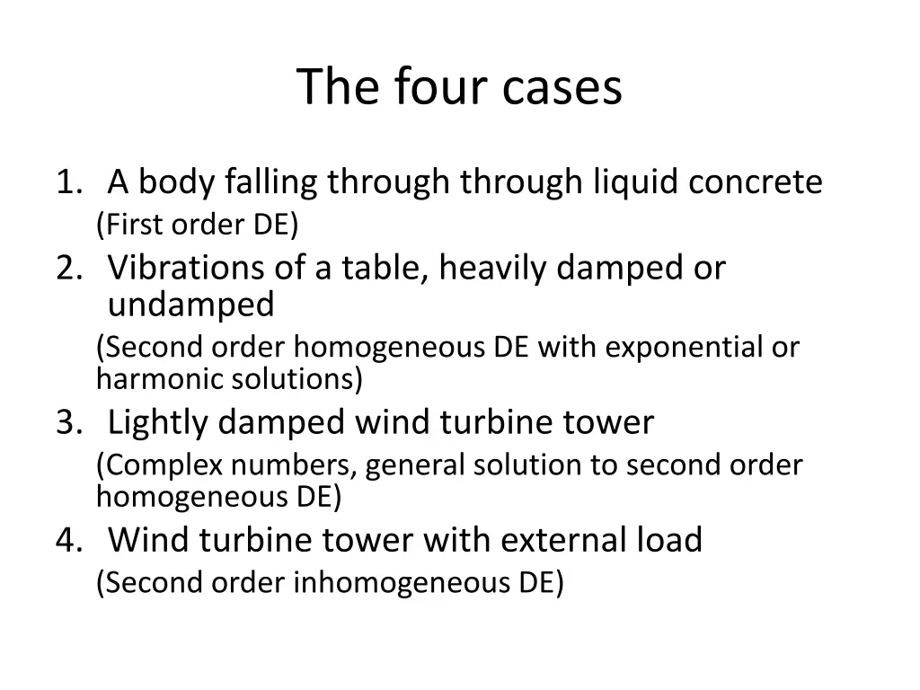 the four cases