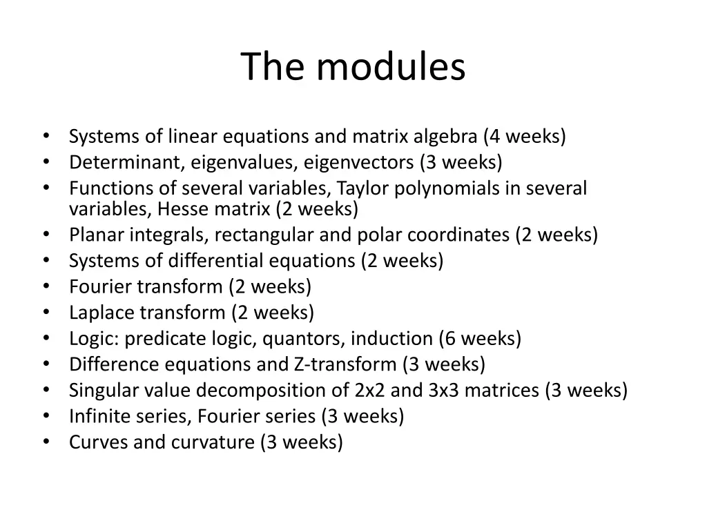 the modules