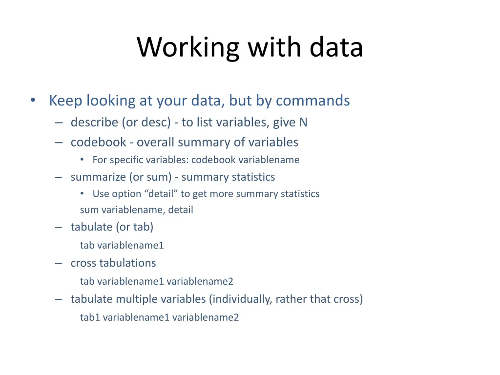 working with data 1