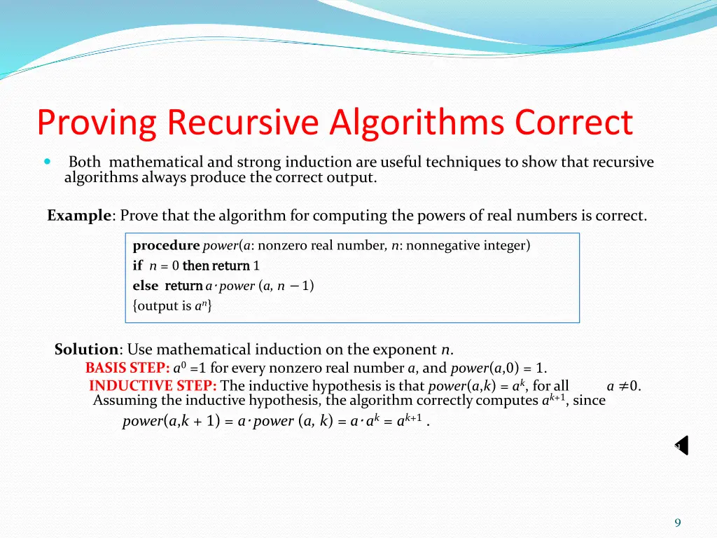 proving recursive algorithms correct