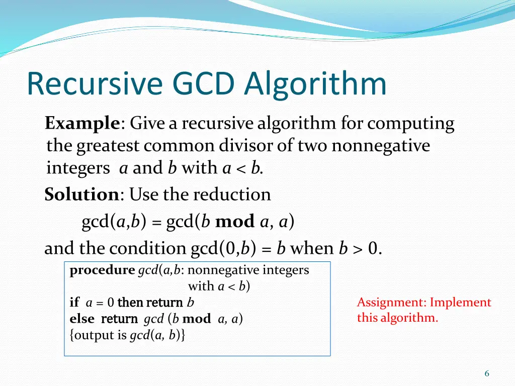 recursive gcd algorithm