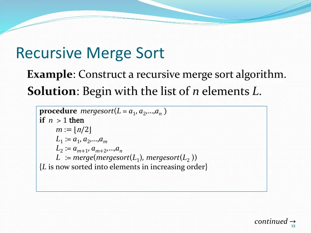 recursive merge sort