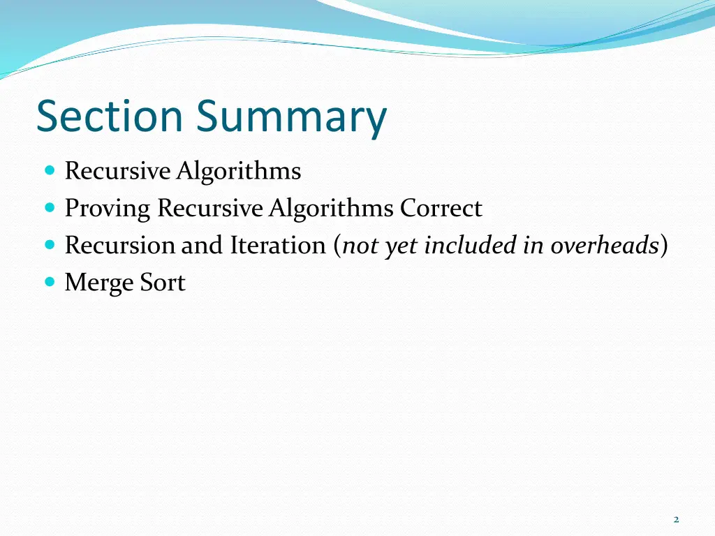 section summary