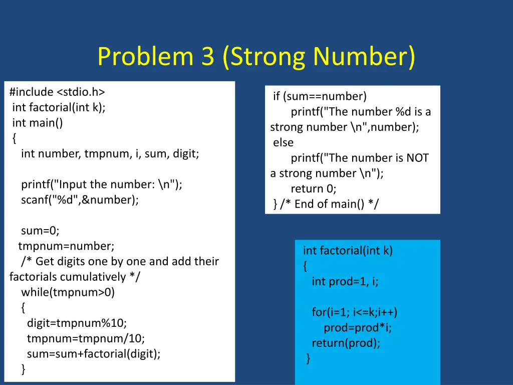 problem 3 strong number